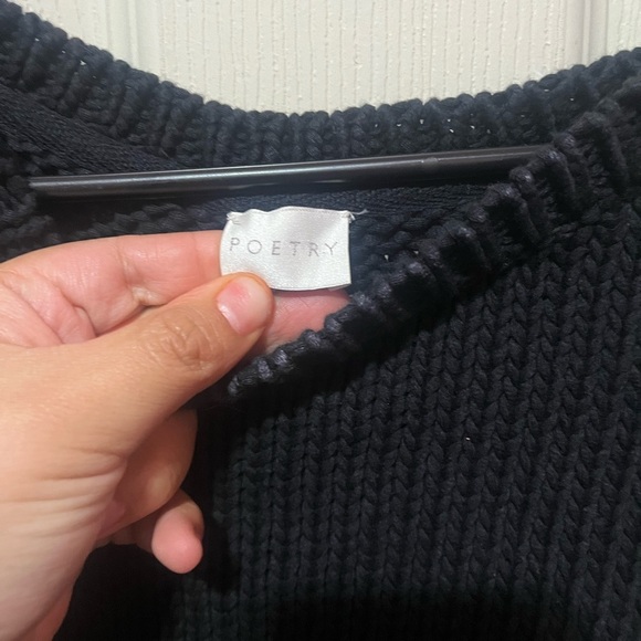 Poetry black Knit Sweater size small 100 cotton - Picture 3 of 4